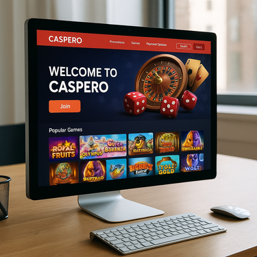 Caspero Casino Desktop Interface - Clean Layout and Game Navigation